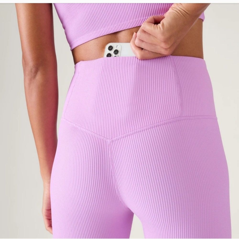 Athleta Elation High Rise Rib Tight Legging Orchid